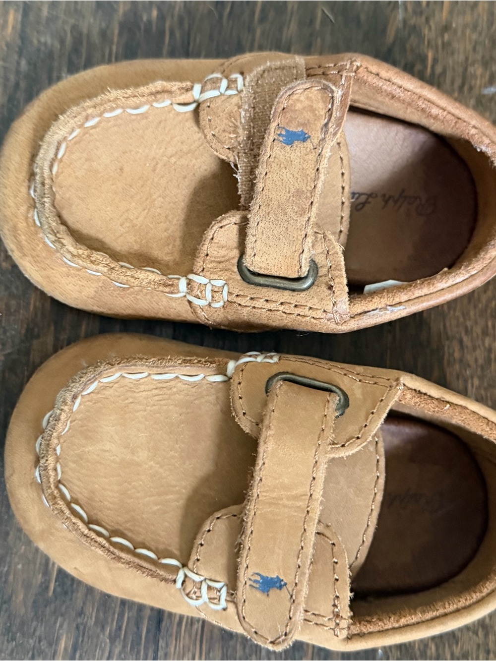 Ralph Lauren Tan Suede Kids Moccasins